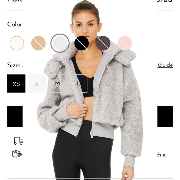 alo yoga foxy sherpa jacket xs